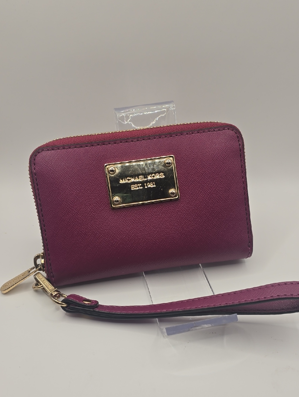 Michael Kors Plum Zip Wristlet Wallet